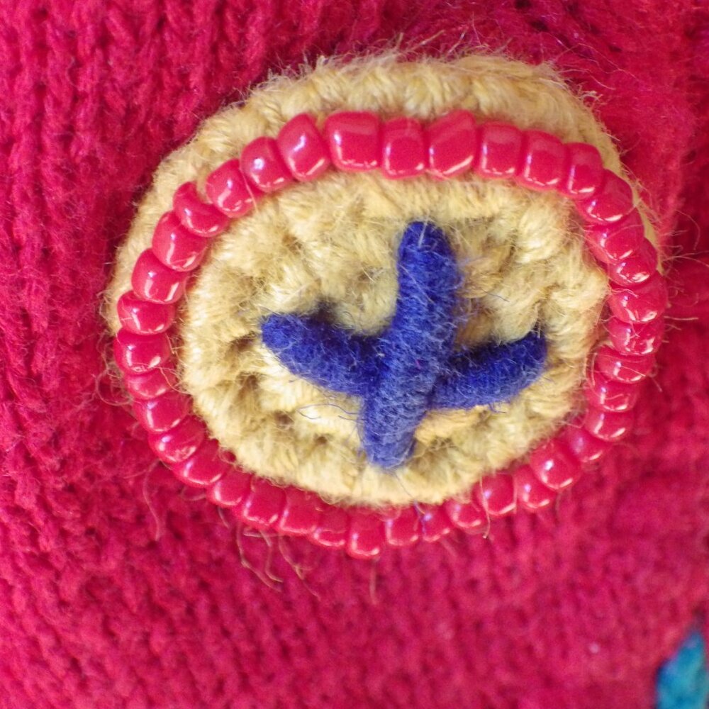 Michael Simon Embellished Red Vest/ Boho/ Beaded & Embroidered/ Size 2 - Picture 12 of 14